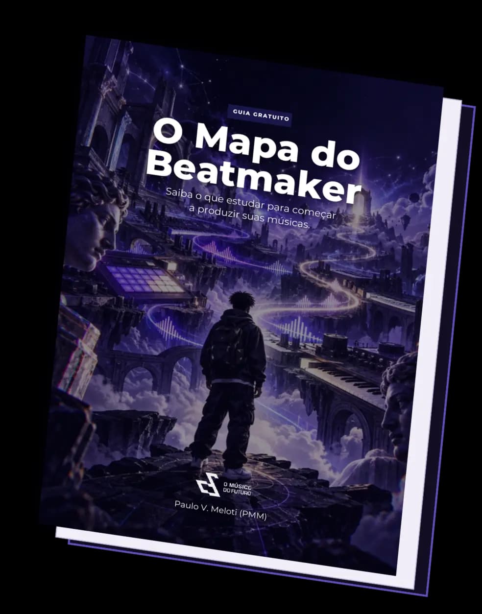 Mockup flutuante do guia O Mapa do Beatmaker